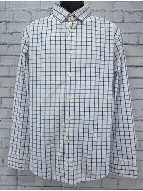 Mizzen+Main Leeward Trim Fit Blue Plaid Long Sleeve Shirt XL